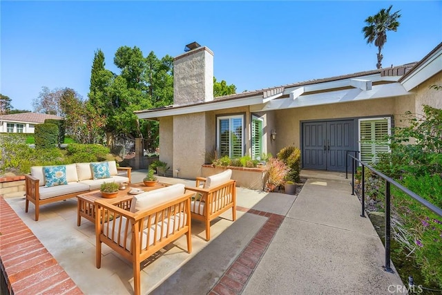 view of patio with an outdoor living space