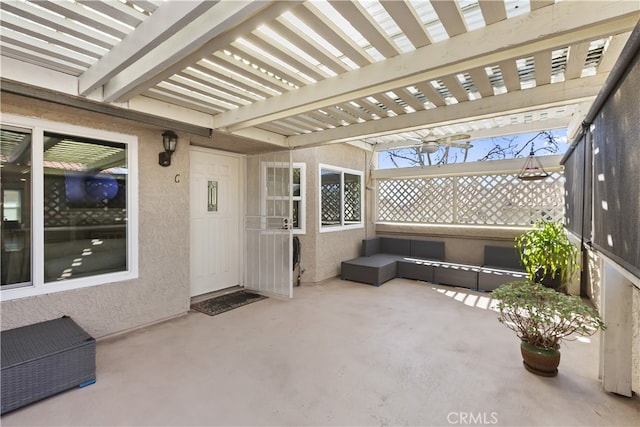 view of patio with a pergola