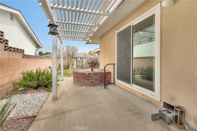 12460 Magnolia Ave, Chino, CA 91710 - view of patio / terrace featuring a pergola and fence
