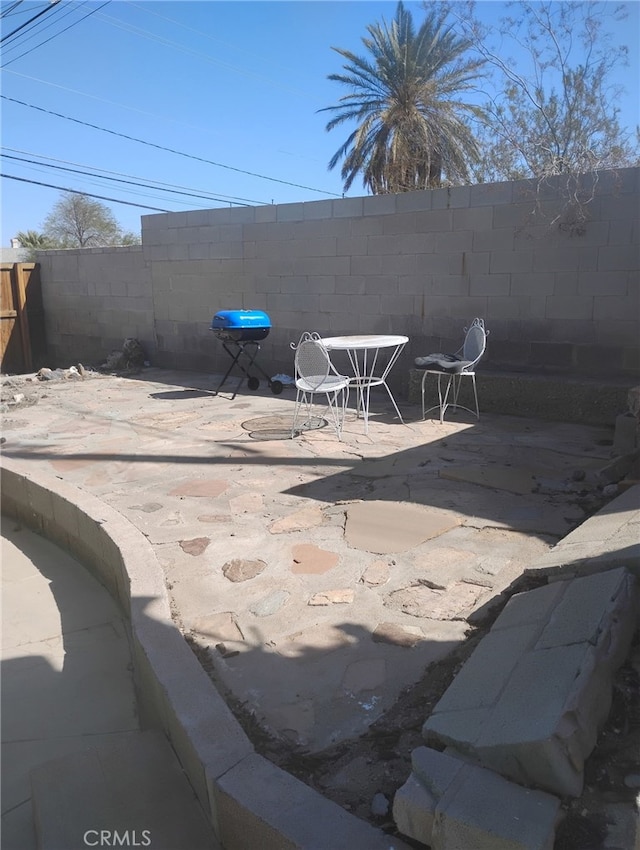 view of pool with a patio and a fenced backyard