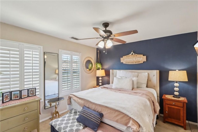 33971 Lily Rd, Yucaipa, CA 92399 - bedroom with a ceiling fan and light colored carpet