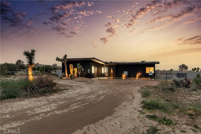 view of front of property with fence