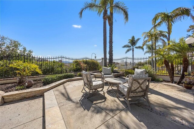 view of patio with a fenced backyard