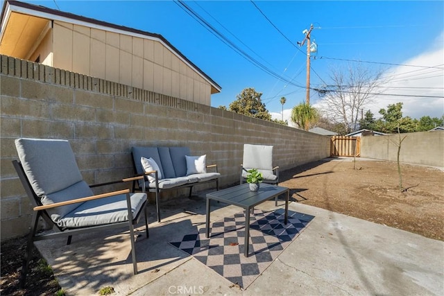 view of patio with a fenced backyard