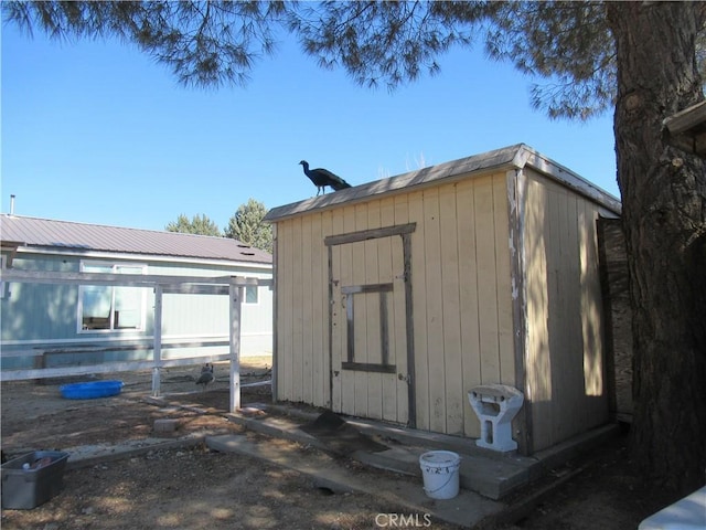 view of shed