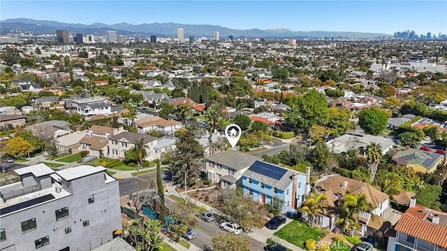 aerial view with a mountain view