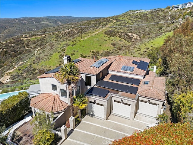 bird's eye view featuring a mountain view