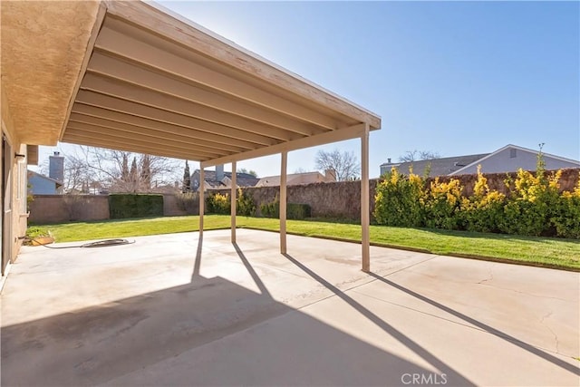 view of patio featuring a fenced backyard