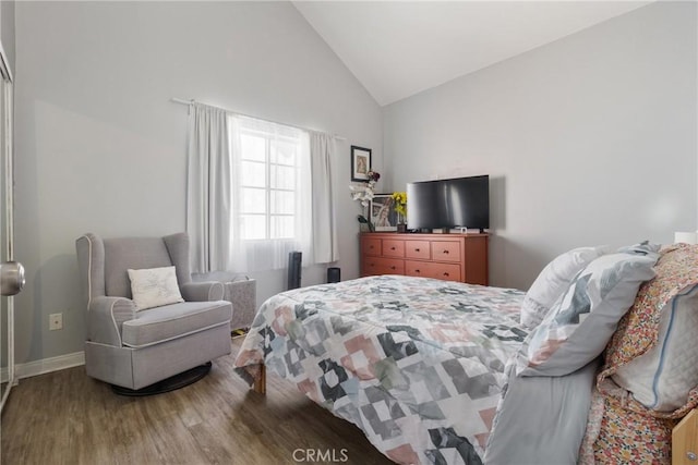 14039 Astoria St Unit 120, Sylmar, CA 91342 - bedroom featuring wood finished floors and high vaulted ceiling