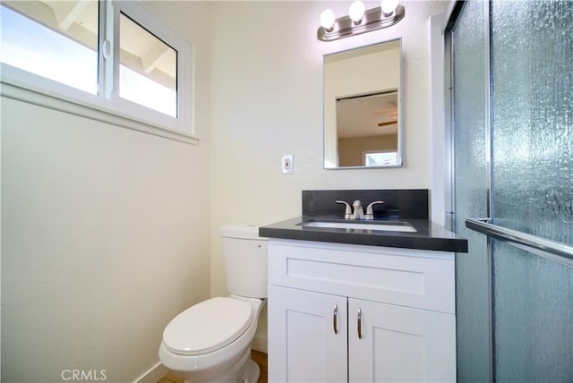 bathroom with toilet and vanity