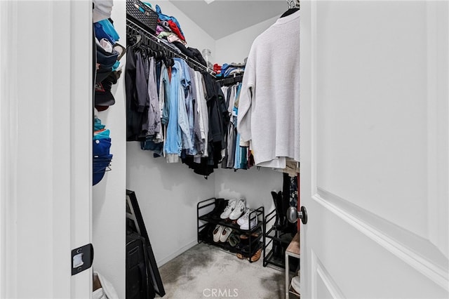 view of walk in closet