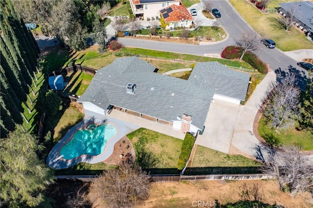 23187 Glendora Dr, Grand Terrace, CA 92313 - aerial view of property and surrounding area with a pool area
