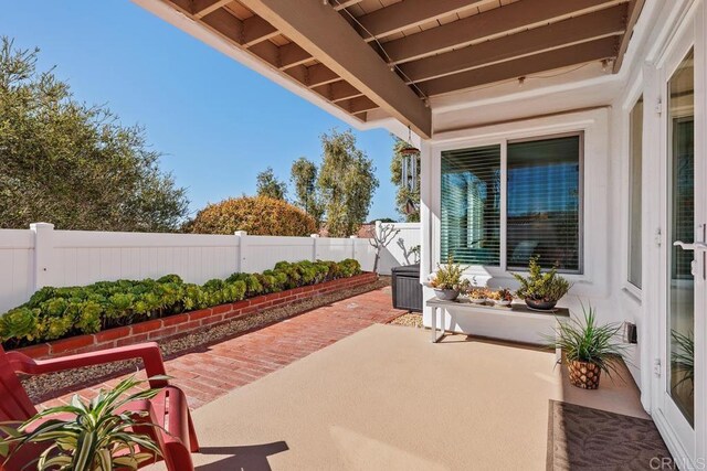 view of patio featuring a fenced backyard