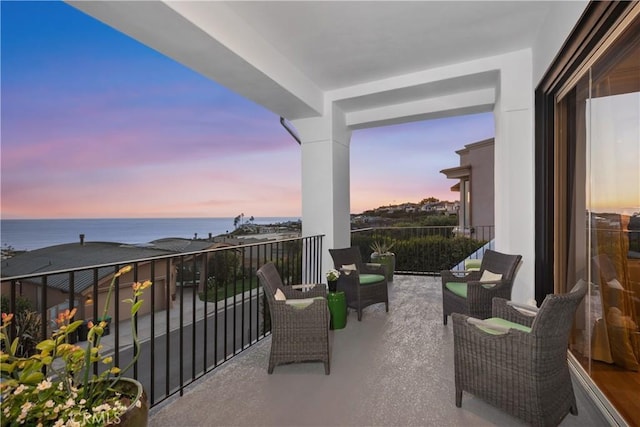 balcony with a water view