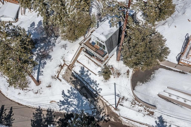 view of snowy aerial view