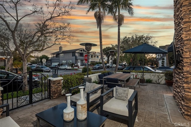 view of patio with a residential view