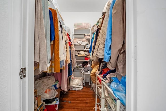 spacious closet with wood finished floors