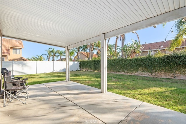 view of patio featuring a fenced backyard