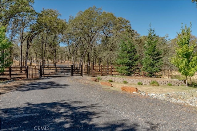 view of road featuring a gate