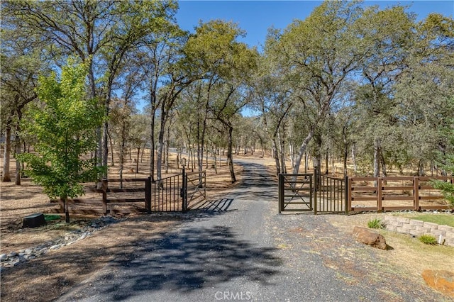 view of gate featuring fence