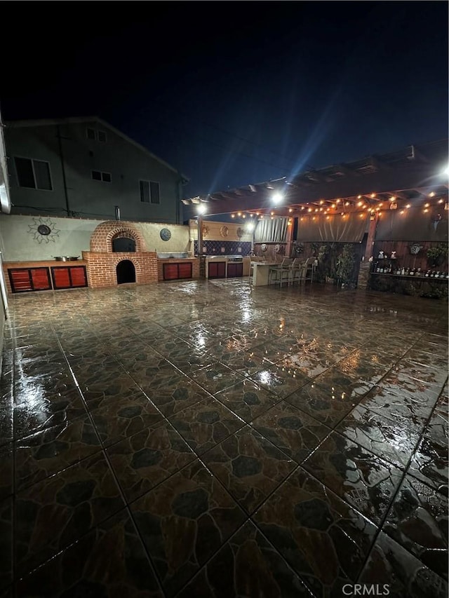 yard at night with visible vents