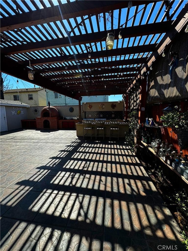 view of patio with a pergola