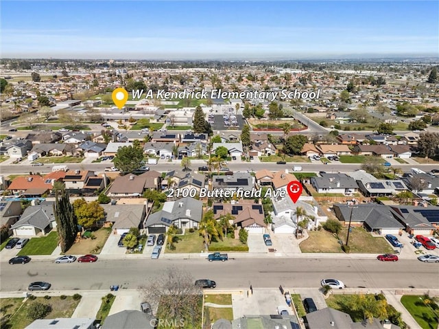 bird's eye view with a residential view