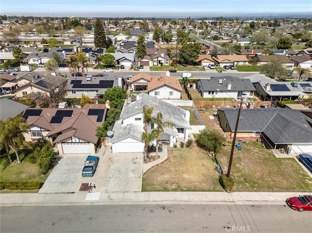 aerial view with a residential view