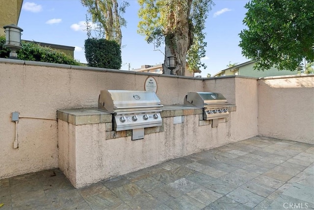 view of patio / terrace featuring an outdoor kitchen and grilling area