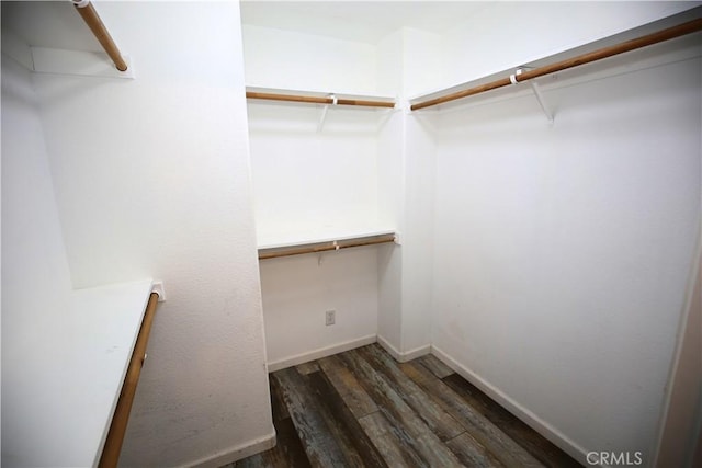 spacious closet with wood finished floors