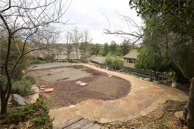 view of yard with fence