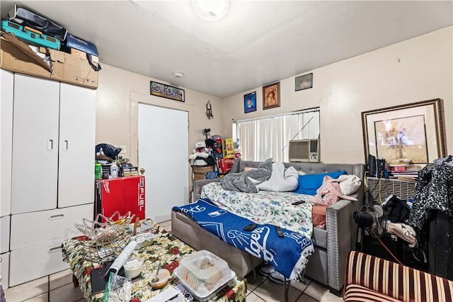 bedroom featuring tile patterned floors