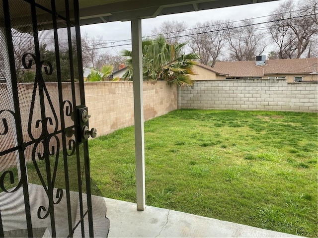 view of yard with fence