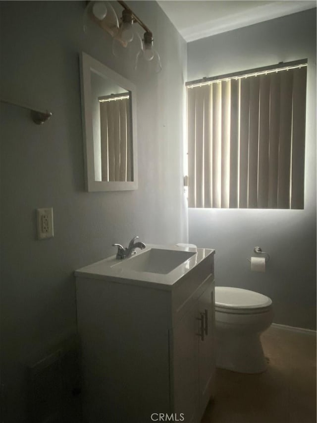 bathroom with toilet and vanity