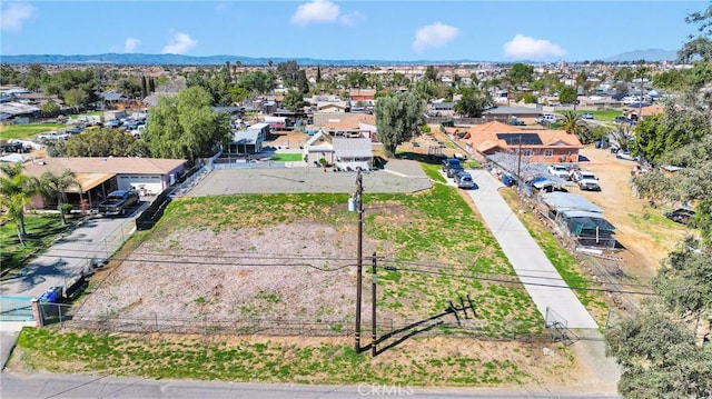 aerial view with a residential view and a mountain view