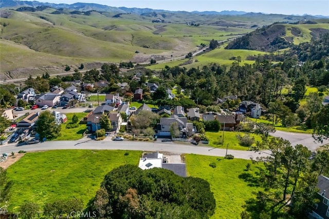 bird's eye view with a mountain view and a residential view