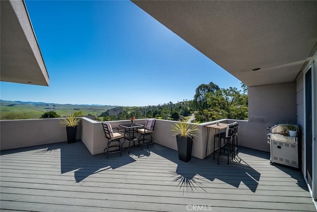 1735 Spencer St, Cambria, CA 93428 - wooden deck with a mountain view