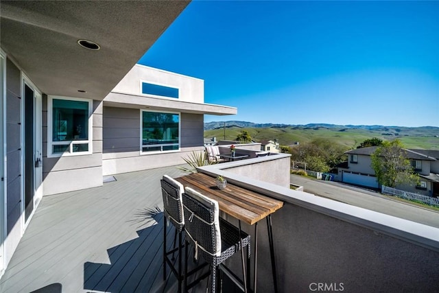 balcony with a mountain view