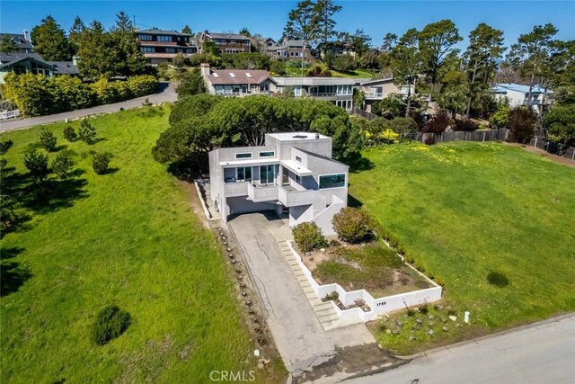 bird's eye view with a residential view