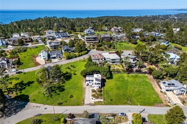 1735 Spencer St, Cambria, CA 93428 - aerial perspective of suburban area featuring a large body of water