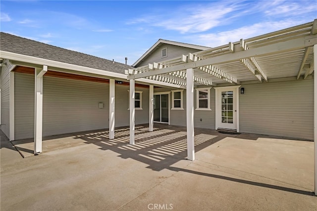 view of patio with a pergola