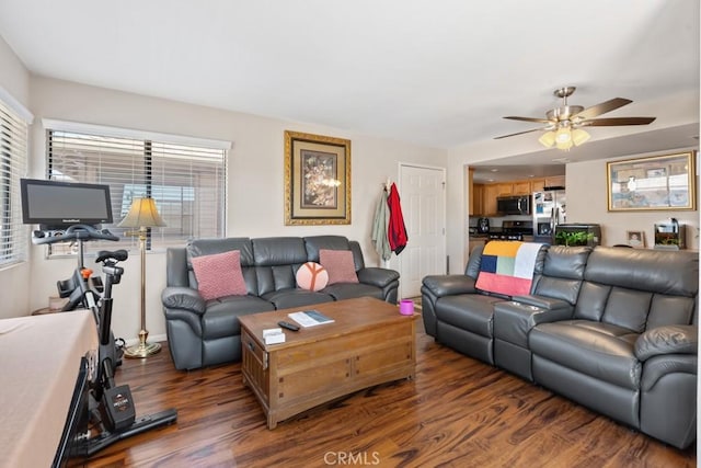 1335 Massachusetts Ave Unit 202, Riverside, CA 92507 - living room with plenty of natural light, wood finished floors, and ceiling fan