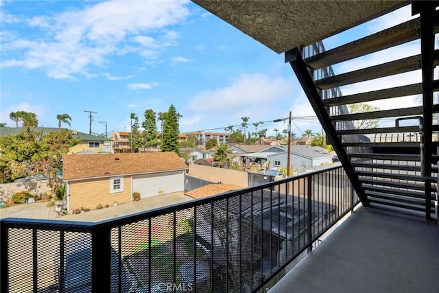 balcony featuring a residential view