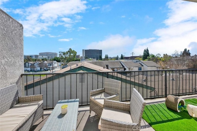 balcony featuring an outdoor living space