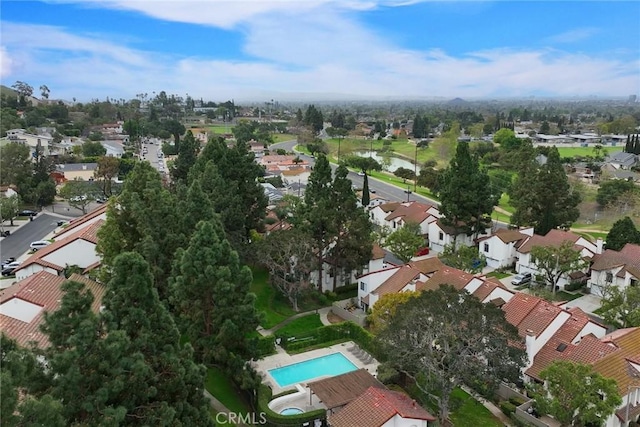 bird's eye view with a residential view