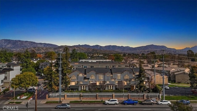 property view of mountains with a residential view