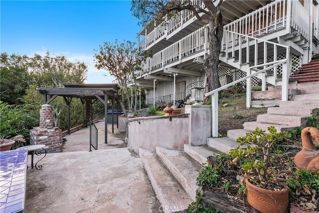 view of patio / terrace with stairs