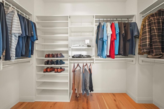 spacious closet featuring wood finished floors