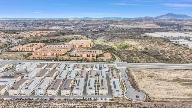 aerial view with a mountain view