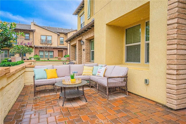 view of patio featuring an outdoor hangout area